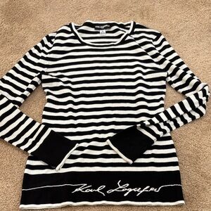 Karl Lagerfeld striped logo sweater